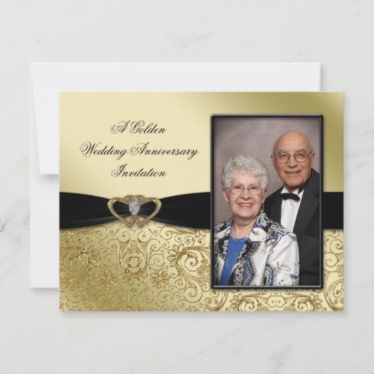 Invitation 50e anniversaire du Mariage Photo 4.25x5.5 Invitat (Devant)
