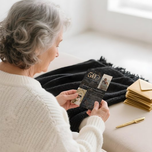 Invitation 50e anniversaire du Mariage - photo Collage