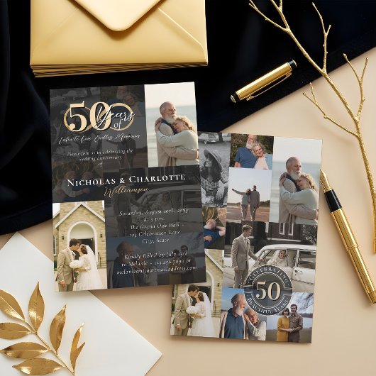 Invitation 50e anniversaire du Mariage - photo Collage