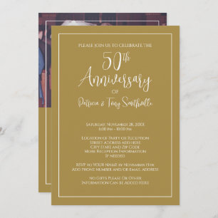 Invitation 50e anniversaire du Mariage - photo horizontale -