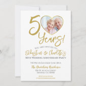 Invitation 50e anniversaire du Mariage Photographie cardiaque (Devant)