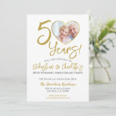 Invitation 50e anniversaire du Mariage Photographie cardiaque (Debout devant)