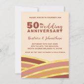 Invitation 50e anniversaire du Mariage Retro Photo noir & or (Dos)