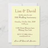 Invitation 50e anniversaire du Mariage ROUGE Roses (Dos)