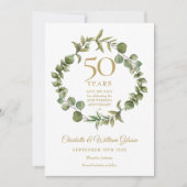 Invitation 50e anniversaire du Mariage Sauvez la date de la v (Devant)