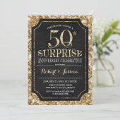 Invitation 50e anniversaire du Mariage surprise - Black Gold (Debout devant)