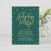 Invitation 50e anniversaire du Mariage surprise Green & Gold (Debout devant)