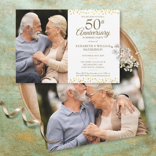 Invitation 50e anniversaire du Mariage Surprise Party 2 Photo