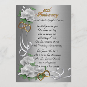 Invitation 50e anniversaire du Mariage vow renouvellement ros