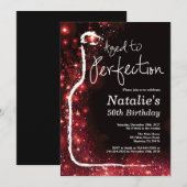 Invitation 50e Anniversaire du vin à la Parties scintillant r (Devant / Derrière)