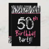 Invitation 50e anniversaire du Zebra Black Pink (Devant / Derrière)