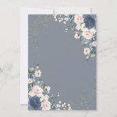 Invitation 50e anniversaire Dusty Blue Blush or rose Floral (Dos)