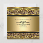 Invitation 50e anniversaire Elegant Classy Gold Noir (Dos)