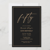 Invitation 50e anniversaire Elegant Gold Black Party Invitati (Devant)