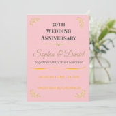 Invitation 50e anniversaire | Élégant | Sur mesure | Or | Amo (Debout devant)