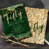 Invitation 50e anniversaire Emerald Green and Gold
