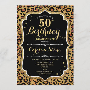 Invitation 50e anniversaire - Empreinte de léopard