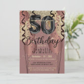 Invitation 50e anniversaire en Parties scintillant d'or noir  (Debout devant)
