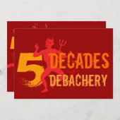 Invitation 50e anniversaire - Enfer d'une fête (Devant / Derrière)