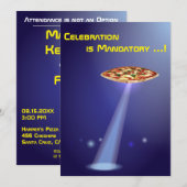 Invitation 50e anniversaire 👽 enlèvement d'Alien de l'OVNI (Devant / Derrière)