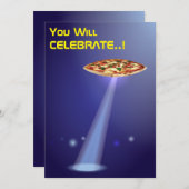 Invitation 50e anniversaire 👽 enlèvement d'Alien de l'OVNI (Devant / Derrière)