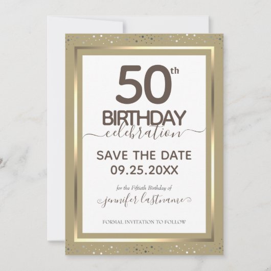 Invitation 50e anniversaire Enregistrer la date (Devant)