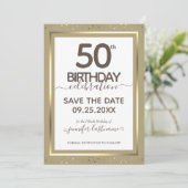 Invitation 50e anniversaire Enregistrer la date (Debout devant)