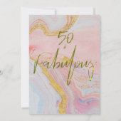 Invitation 50e anniversaire Fabuleux marbre rose bleu or (Dos)