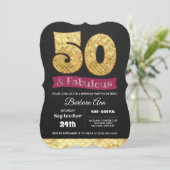 Invitation 50e anniversaire fabuleux or et rose cinquante (Debout devant)