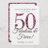 Invitation 50e anniversaire Fabulous & Fierce Party (Devant / Derrière)