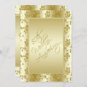 Invitation 50e anniversaire FAUX Gold Parties scintillant II  (Devant / Derrière)