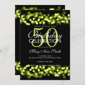 Invitation 50e anniversaire Faux Green Hollywood Glam (Devant / Derrière)