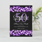 Invitation 50e anniversaire Faux Purple Hollywood Glam (Debout devant)