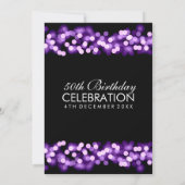 Invitation 50e anniversaire Faux Purple Hollywood Glam (Dos)