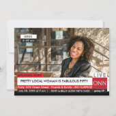 Invitation 50e anniversaire Femmes Funny TV News (Devant)