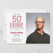 Invitation 50e anniversaire fête de fête Photo (Devant)
