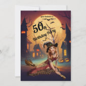 Invitation 50e anniversaire Fête d'Halloween Éffrayant (Devant)