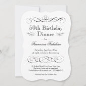 Invitation 50e Anniversaire Fête Mange Boire et être Fabuleme (Dos)