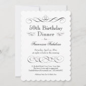 Invitation 50e Anniversaire Fête Mange Boire et être Fabuleme (Dos)