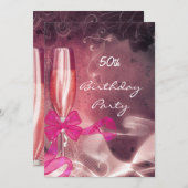 Invitation 50e anniversaire fête Pink (Devant / Derrière)