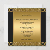 Invitation 50e anniversaire Fête Riche Rouge Or Flourish (Dos)