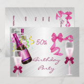 Invitation 50e anniversaire Fête Rose (Devant / Derrière)