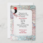 Invitation 50e Anniversaire Fête Rouge Retro Camion (Dos)