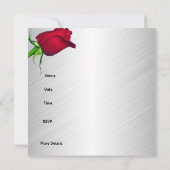 Invitation 50e Anniversaire Fête Rouge Roses Blanc (Dos)