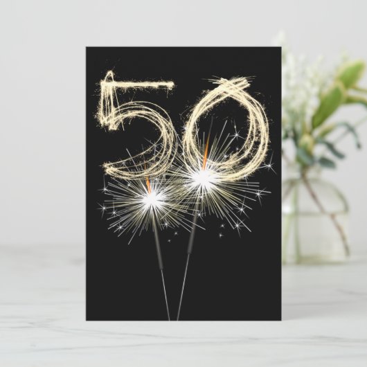 Invitation 50e anniversaire Fête Sparkler (Debout devant)