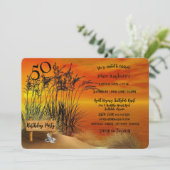 Invitation 50e anniversaire fête Sunset Beach Grasses Stilett (Debout devant)