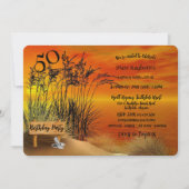 Invitation 50e anniversaire fête Sunset Beach Grasses Stilett (Devant)