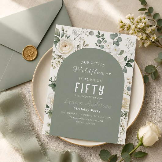Invitation 50e Anniversaire Fleur Sauvage