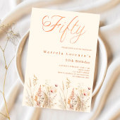 Invitation 50e anniversaire fleur sauvage