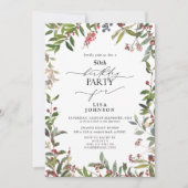 Invitation 50e anniversaire Fleur sauvage d'hiver Berry Water (Devant)